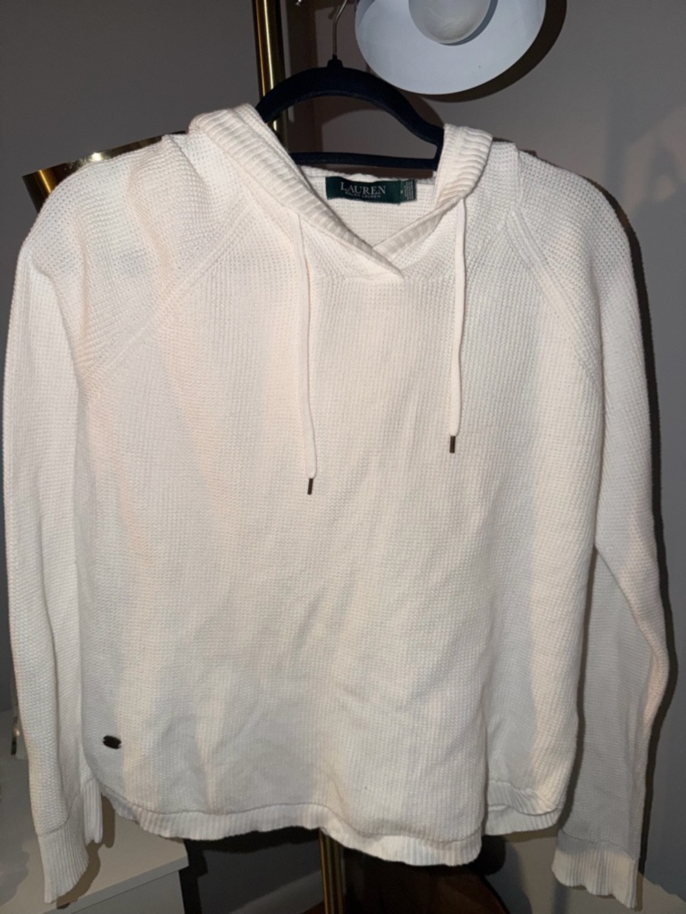 Lauren Ralph Lauren White Knit Hoodie